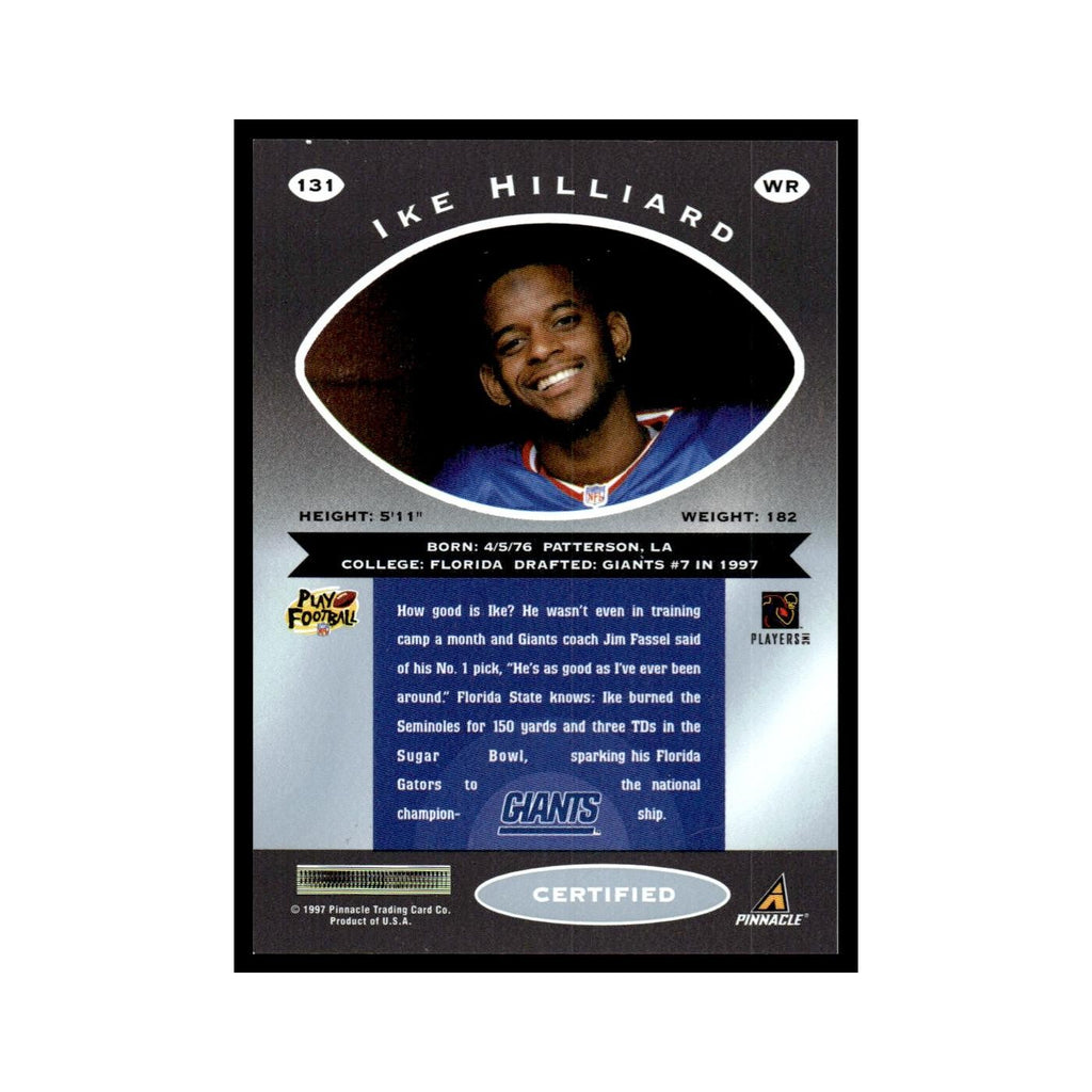 Ike Hilliard 1997 Pinnacle Certified with Coating #131 New York Giants NM