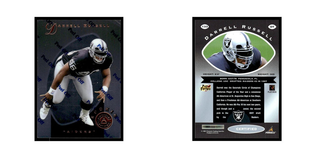 Darrell Russell 1997 Pinnacle Certified with Coating #133 Oakland Raiders NM