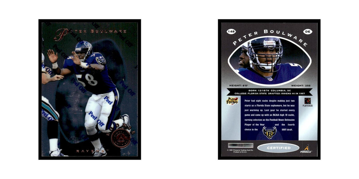 Peter Boulware 1997 Pinnacle Certified with Coating #148 Baltimore Ravens NM