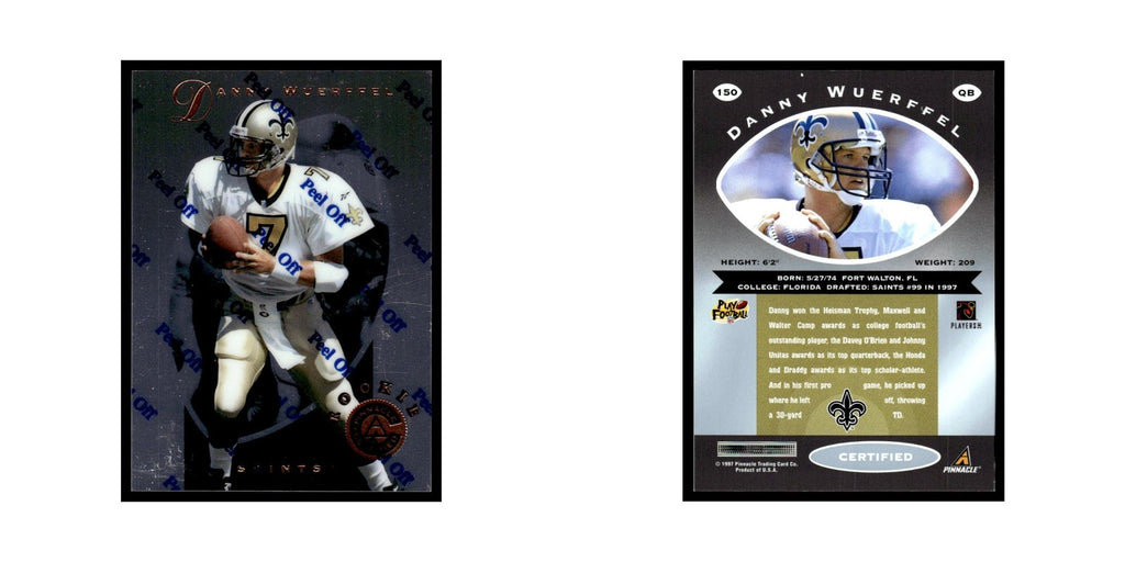 Danny Wuerffel 1997 Pinnacle Certified with Coating #150 New Orleans Saints NM