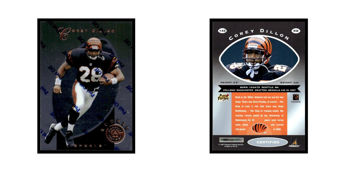 Corey Dillon 1997 Pinnacle Certified with Coating #145 Cincinnati Bengals NM