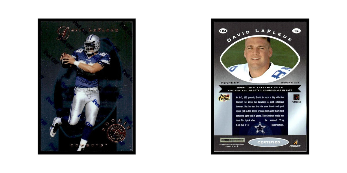 David LaFleur 1997 Pinnacle Certified with Coating #124 Dallas Cowboys NM
