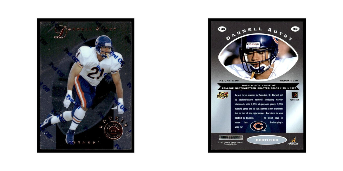 Darnell Autry 1997 Pinnacle Certified with Coating #140 Chicago Bears NM