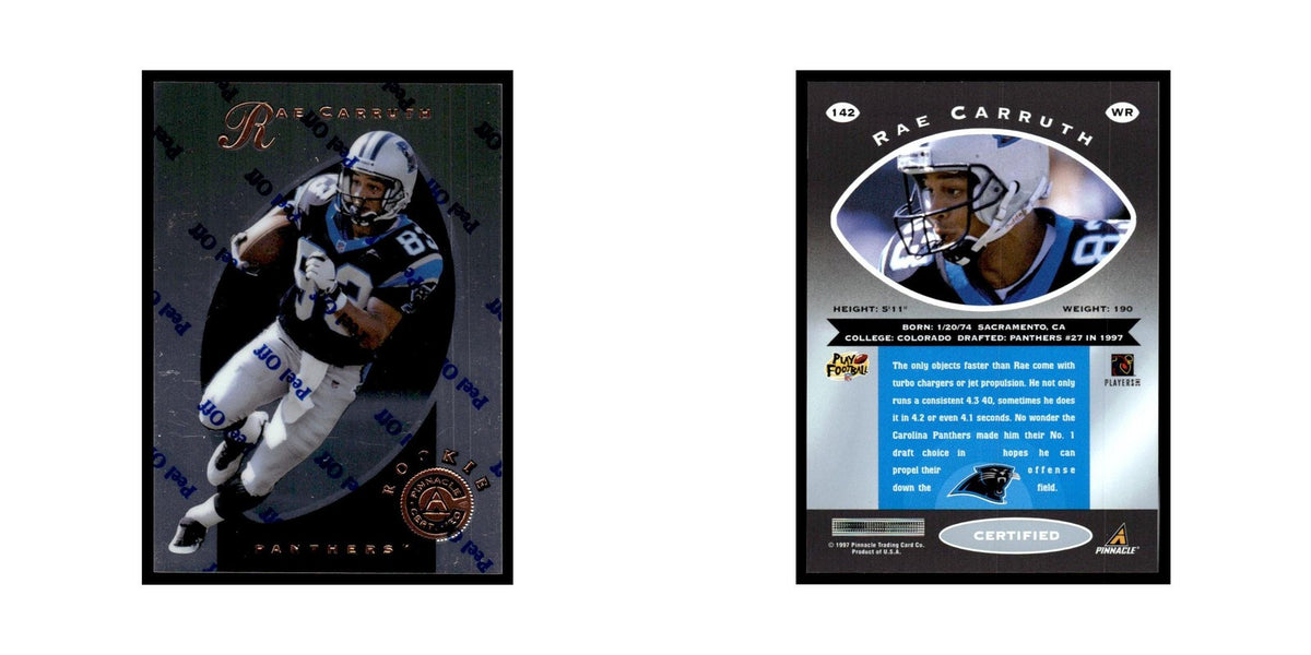 Rae Carruth 1997 Pinnacle Certified with Coating #142 Carolina Panthers NM