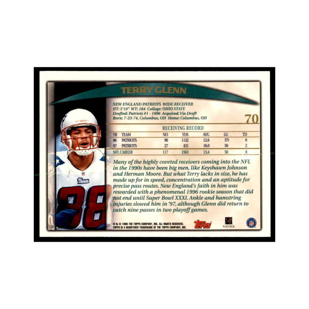 Terry Glenn 1998 Topps #70 Football Cards Football Card NM