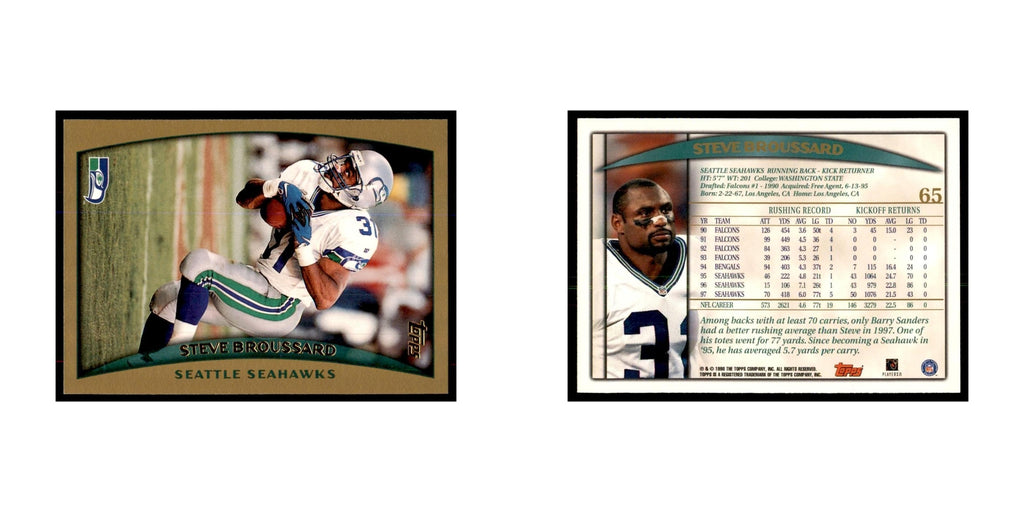 Steve Broussard 1998 Topps #65 Football Cards Football Card NM