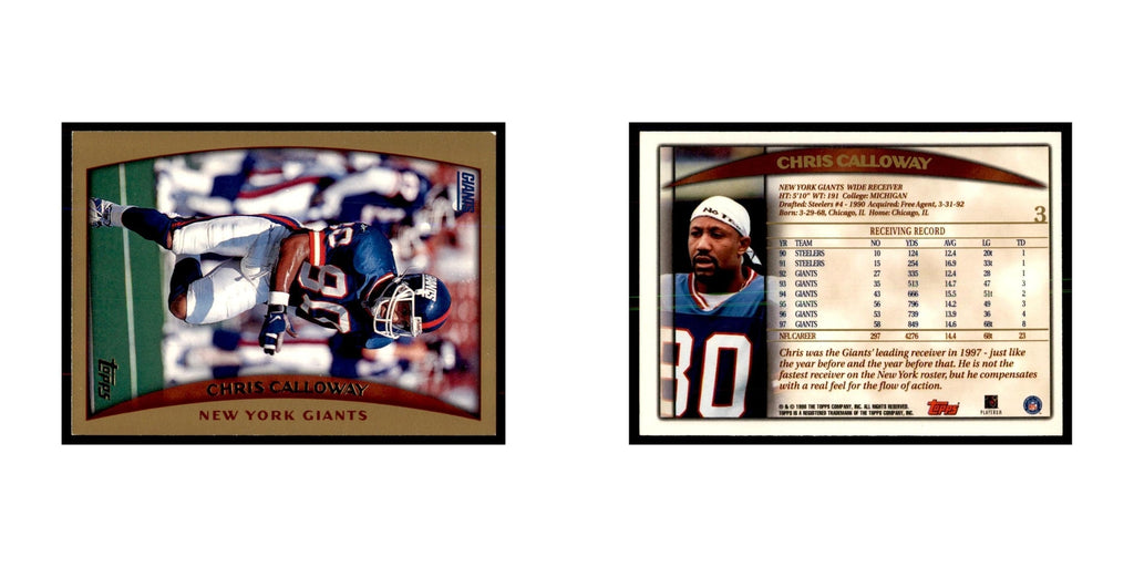 Chris Calloway 1998 Topps #3 Football Cards Football Card NM