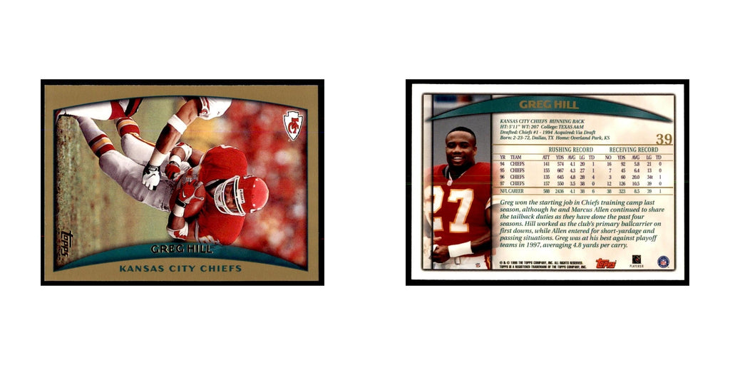 Greg Hill 1998 Topps #39 Football Cards Football Card NM