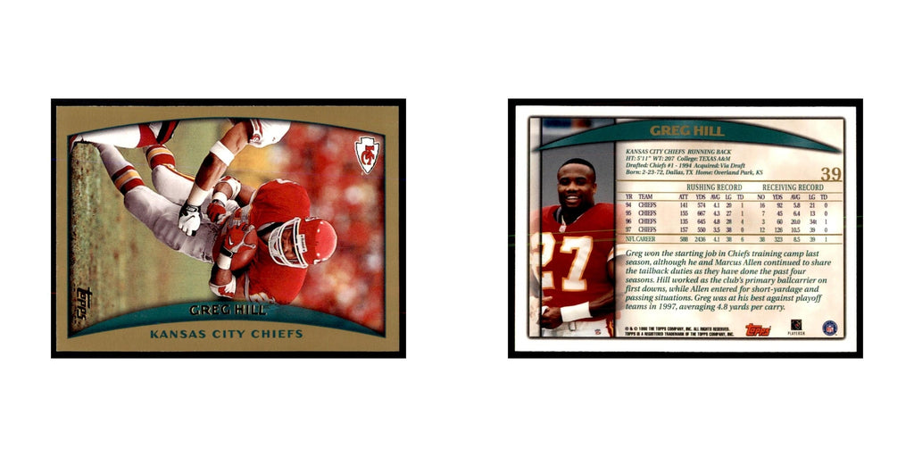 Greg Hill 1998 Topps #39 Football Cards Football Card NM