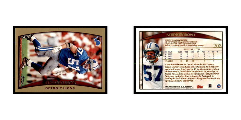 Stephen Boyd 1998 Topps #203 Football Cards Football Card NM