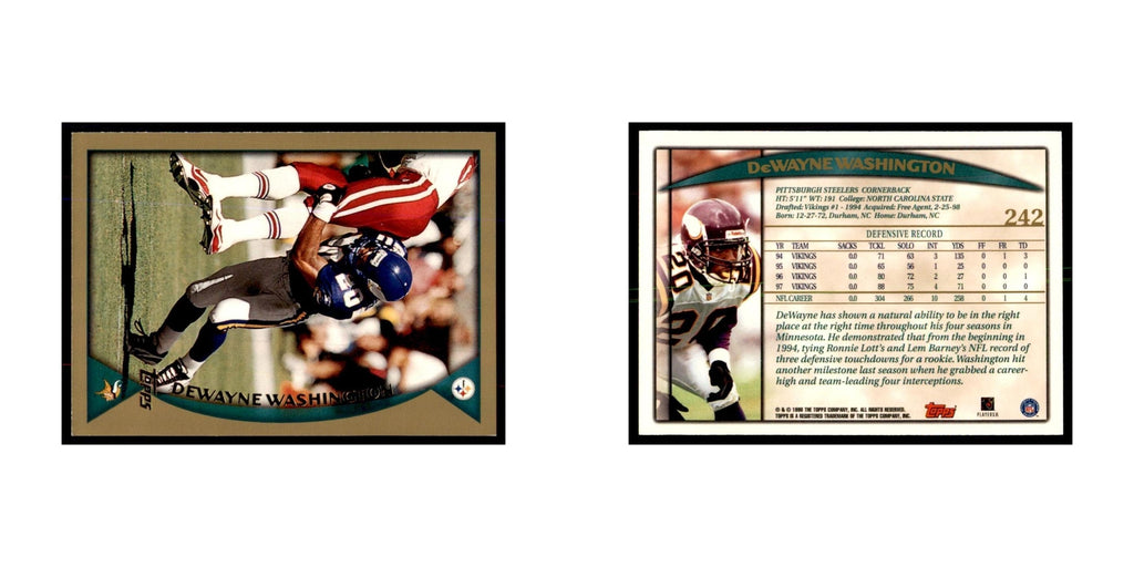 Dewayne Washington 1998 Topps #242 Football Cards Football Card NM