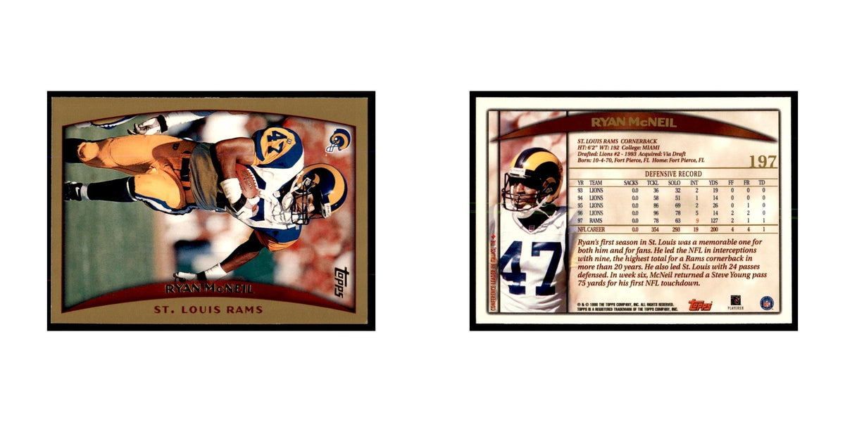 Ryan McNeil 1998 Topps #197 Football Cards Football Card NM