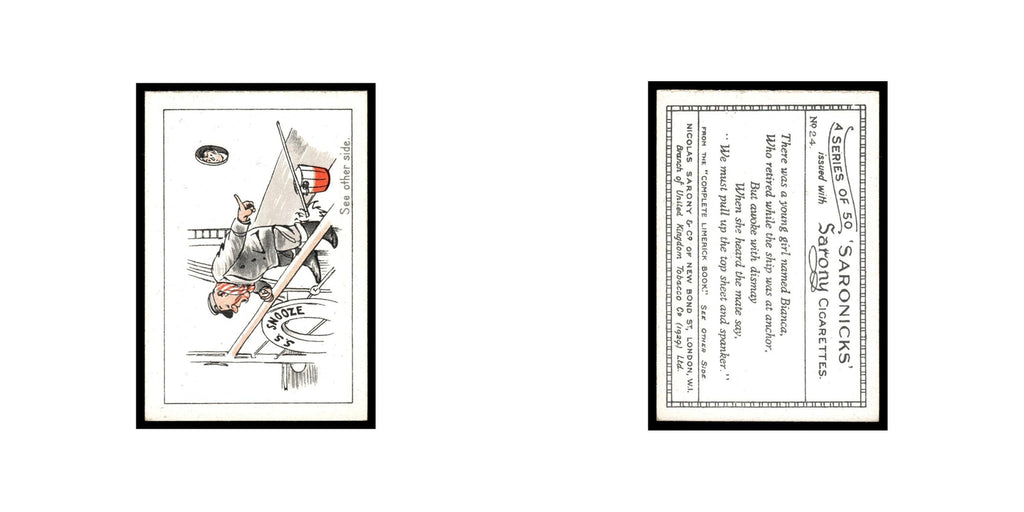 Saronicks 1929 Sarony Cigarettes #24 Card VG