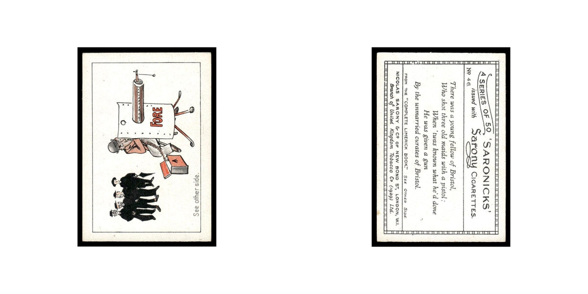 Saronicks 1929 Sarony Cigarettes #46 Card VG