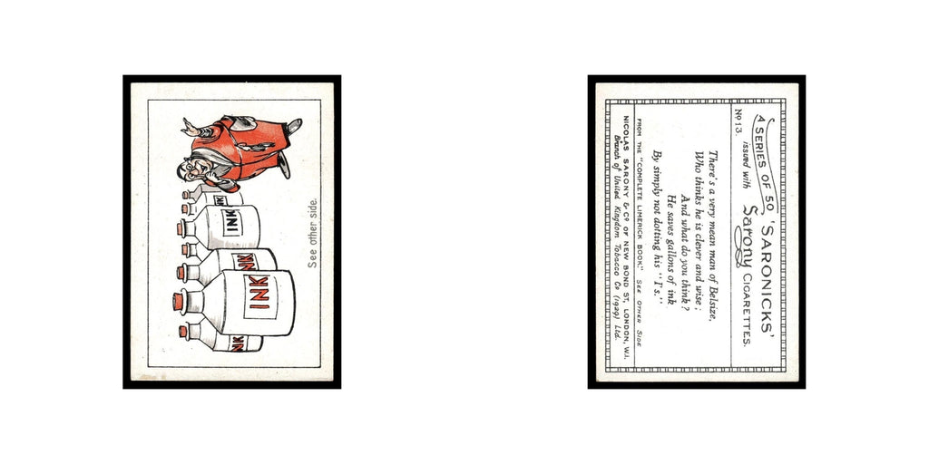Saronicks 1929 Sarony Cigarettes #13 Card VG