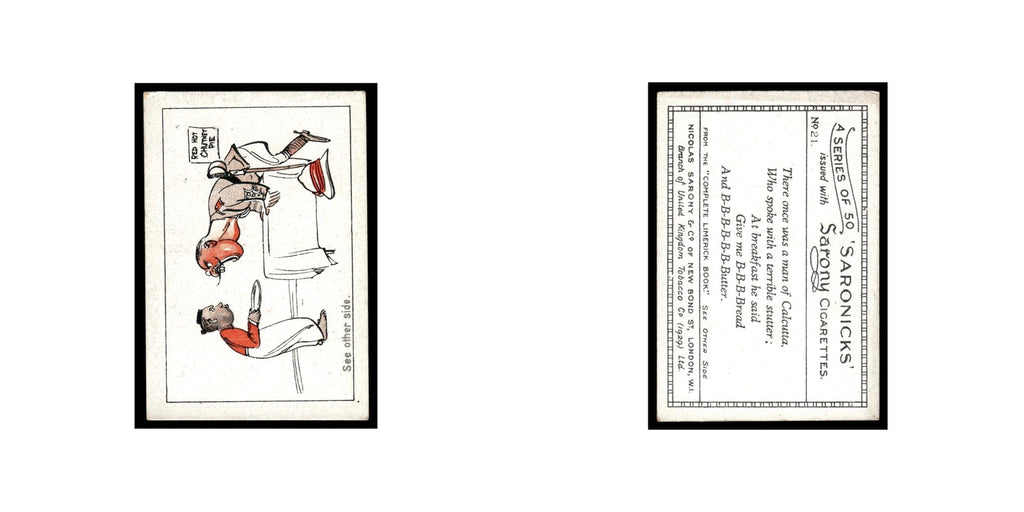 Saronicks 1929 Sarony Cigarettes #21 Card VG