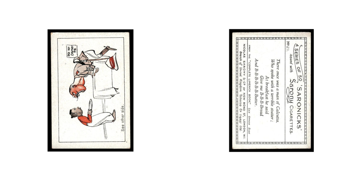 Saronicks 1929 Sarony Cigarettes #21 Card VG