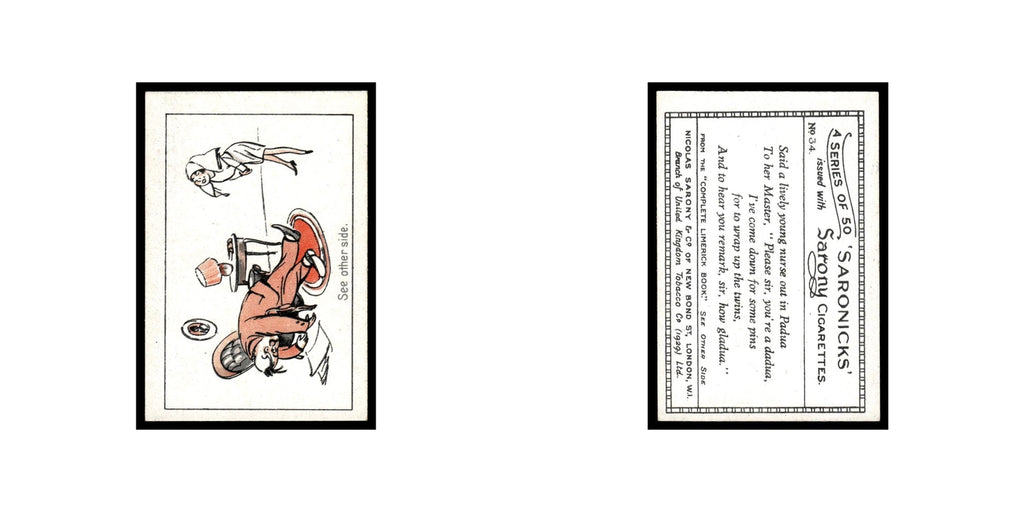 Saronicks 1929 Sarony Cigarettes #34 Card VG