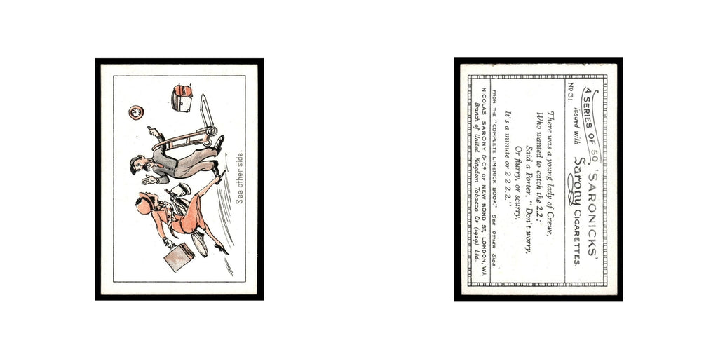 Saronicks 1929 Sarony Cigarettes #31 Card VG