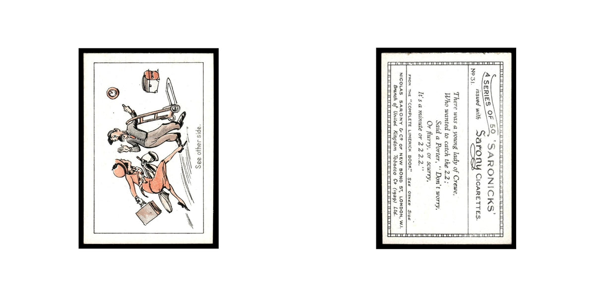 Saronicks 1929 Sarony Cigarettes #31 Card VG