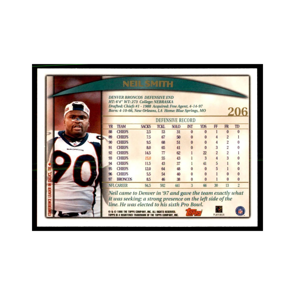 Neil Smith 1998 Topps #206 Football Cards Football Card NM