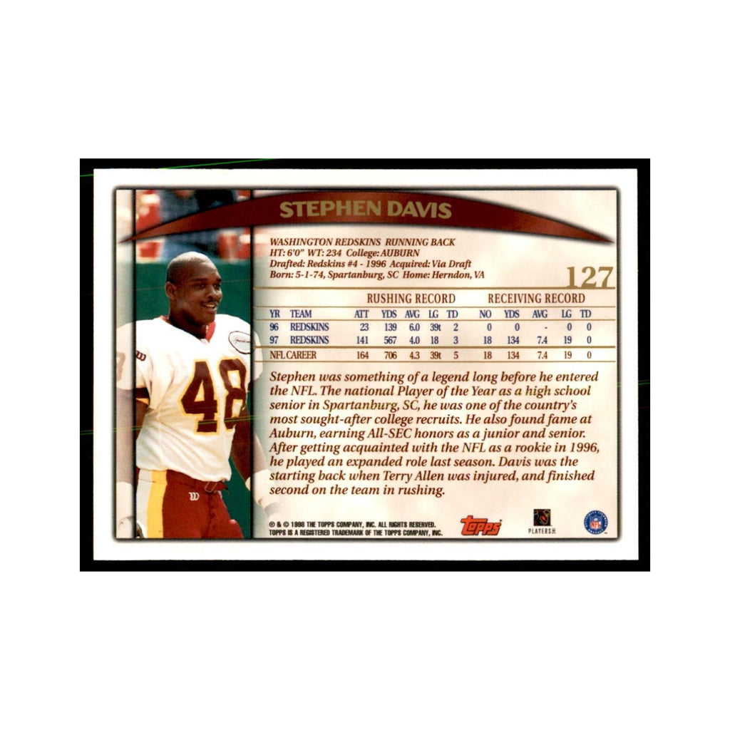 Stephen Davis 1998 Topps #127 Football Cards Football Card NM