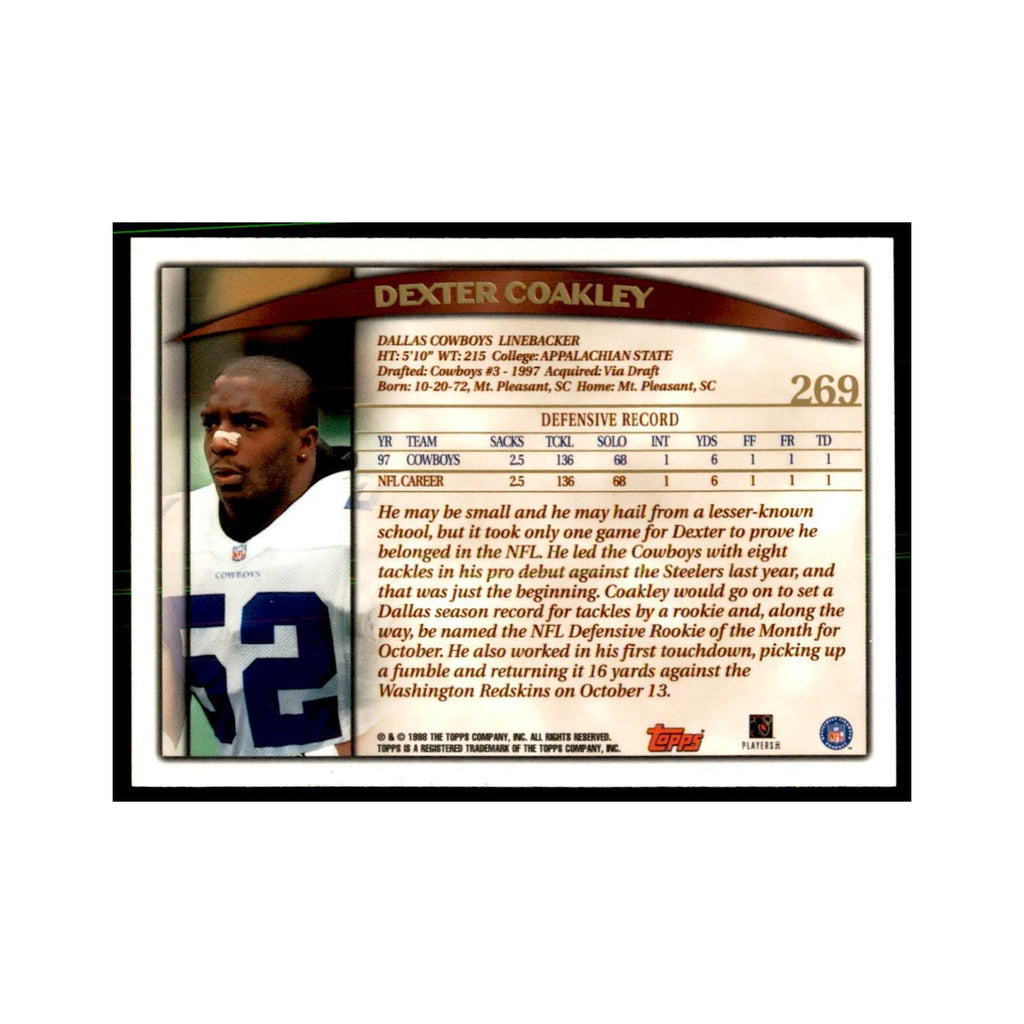 Dexter Coakley 1998 Topps #269 Football Cards Football Card NM