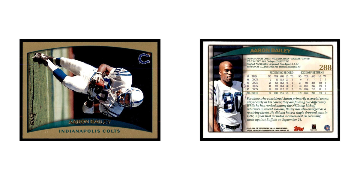 Aaron Bailey 1998 Topps #288 Football Cards Football Card NM