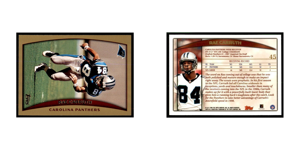 Rae Carruth 1998 Topps #45 Football Cards Football Card NM