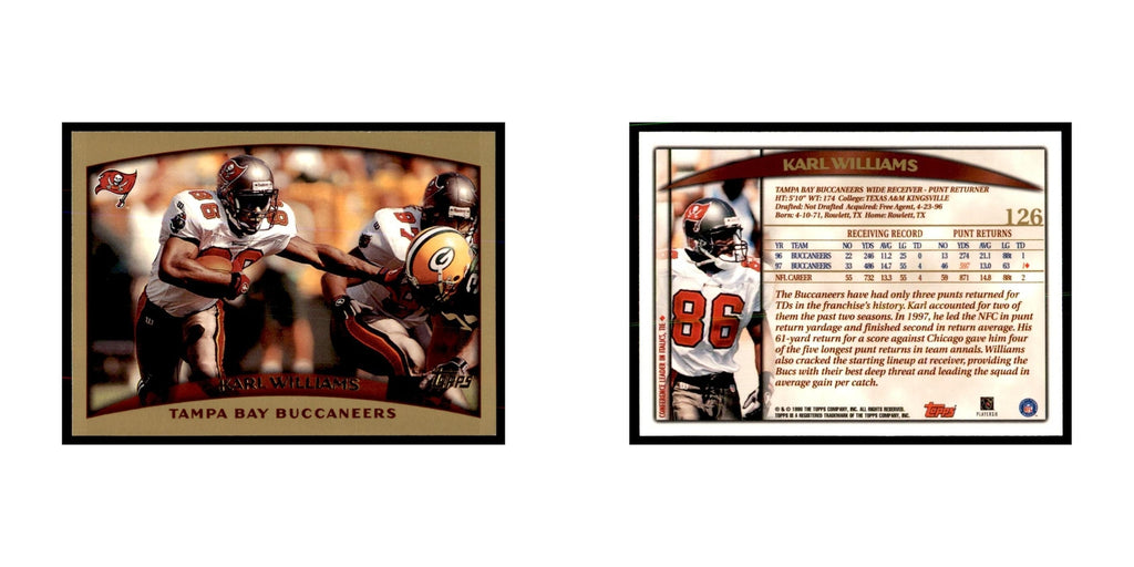 Karl Williams 1998 Topps #126 Football Cards Football Card NM