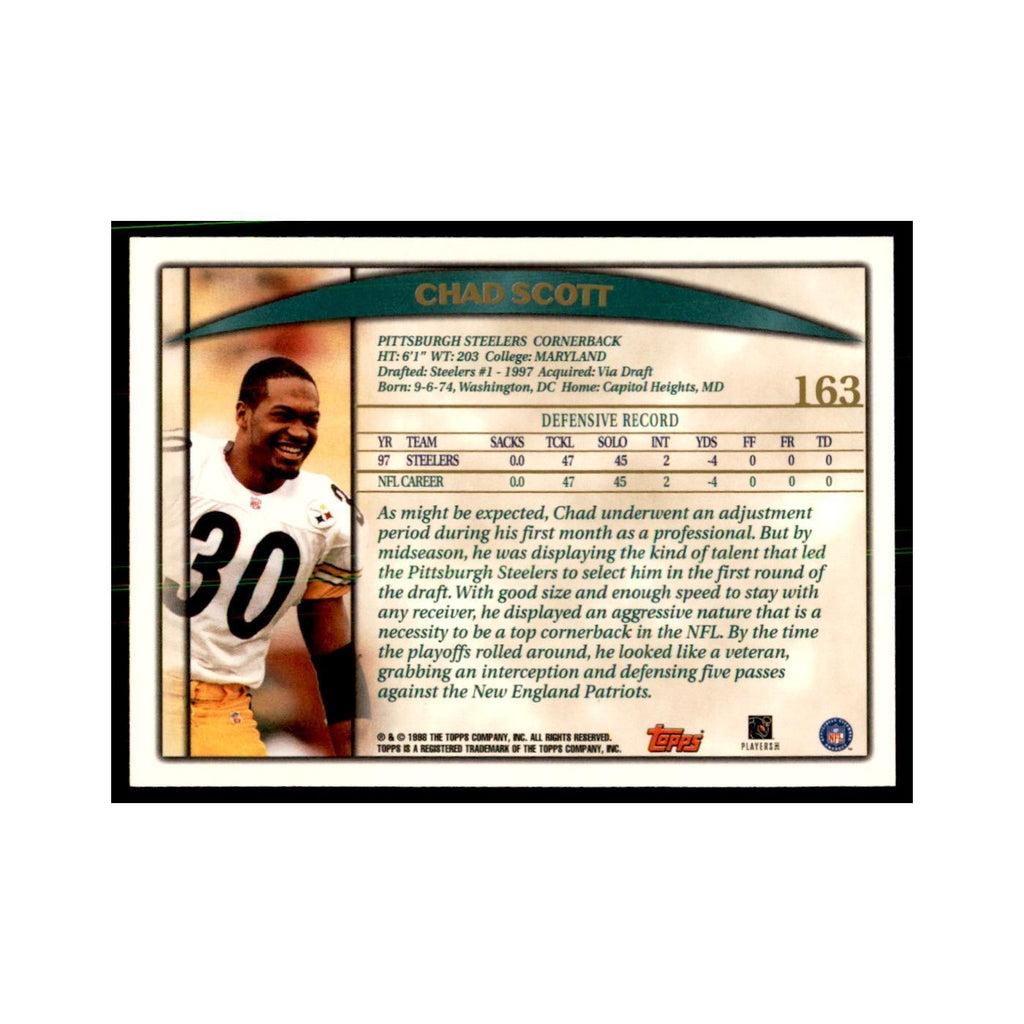 Chad Scott 1998 Topps #163 Football Cards Football Card NM