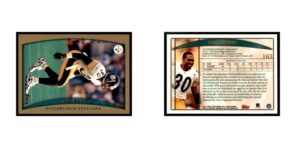 Chad Scott 1998 Topps #163 Football Cards Football Card NM