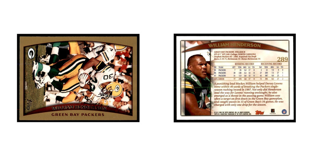 William Henderson 1998 Topps #289 Football Cards Football Card NM