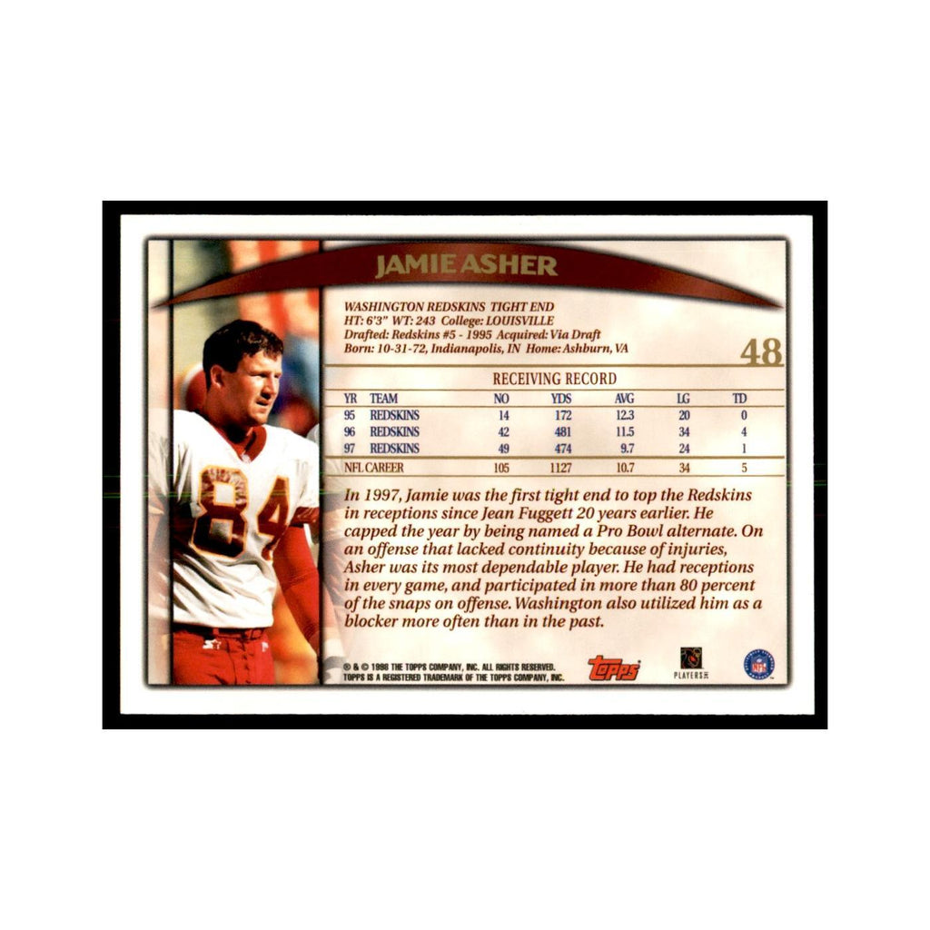 Jamie Asher 1998 Topps #48 Football Cards Football Card NM