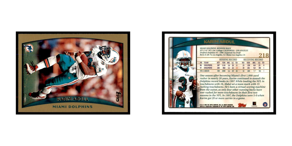 Karim Abdul-Jabbar 1998 Topps #218 Football Cards Football Card NM
