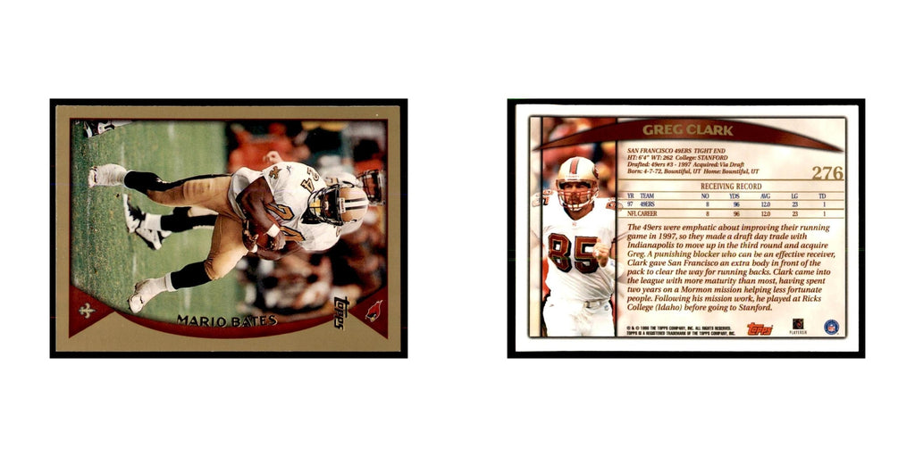 Mario Bates 1998 Topps #277 Football Cards Football Card NM