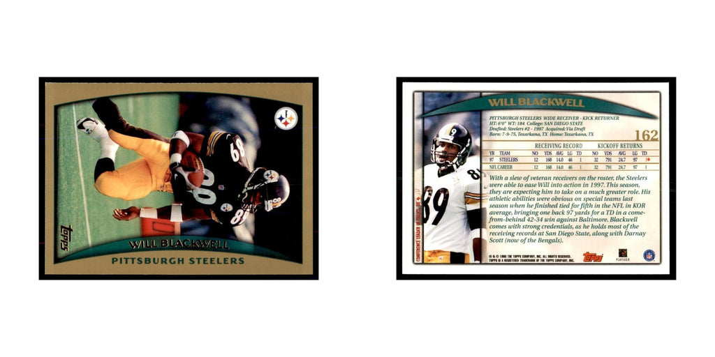 Will Blackwell 1998 Topps #162 Football Cards Football Card NM