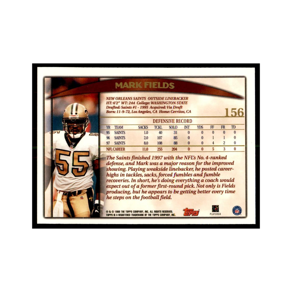 Mark Fields 1998 Topps #156 Football Cards Football Card NM