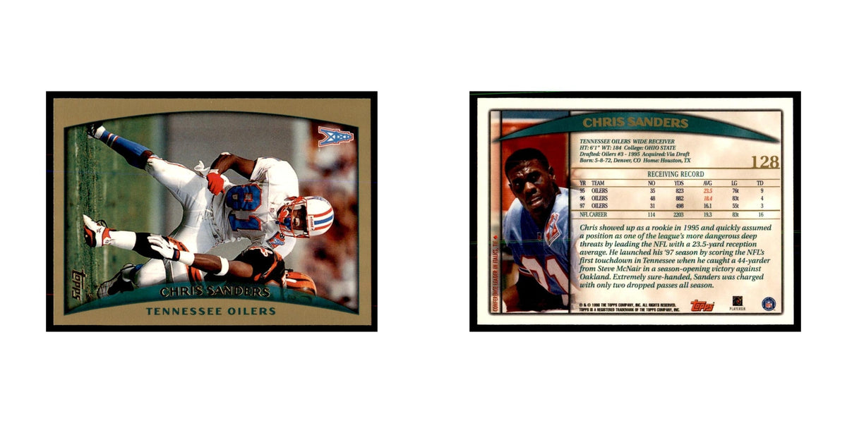 Chris Sanders 1998 Topps #128 Football Cards Football Card NM