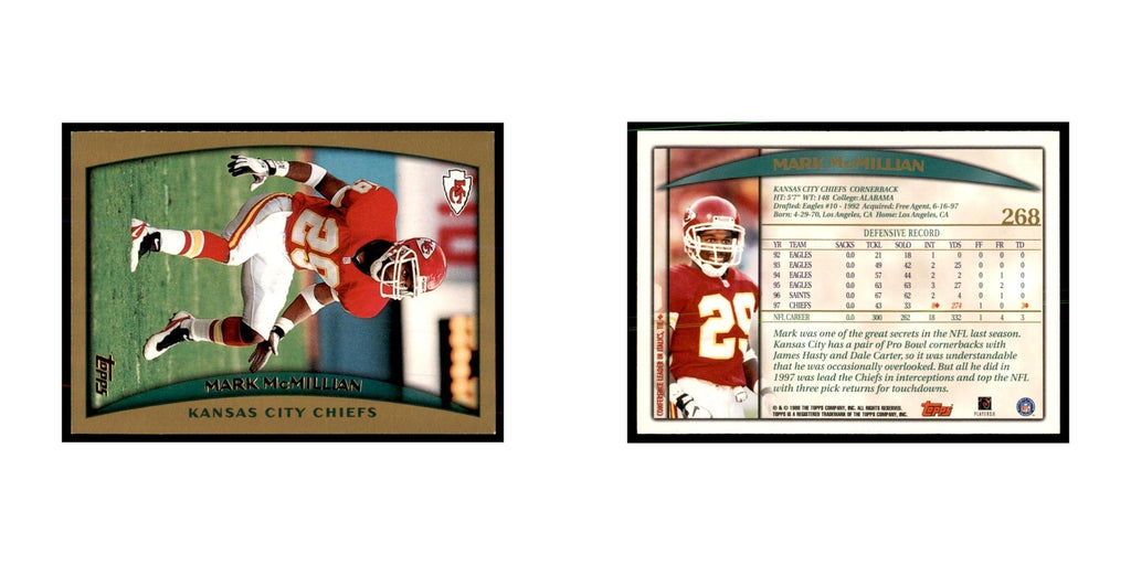 Mark McMillian 1998 Topps #268 Football Cards Football Card NM
