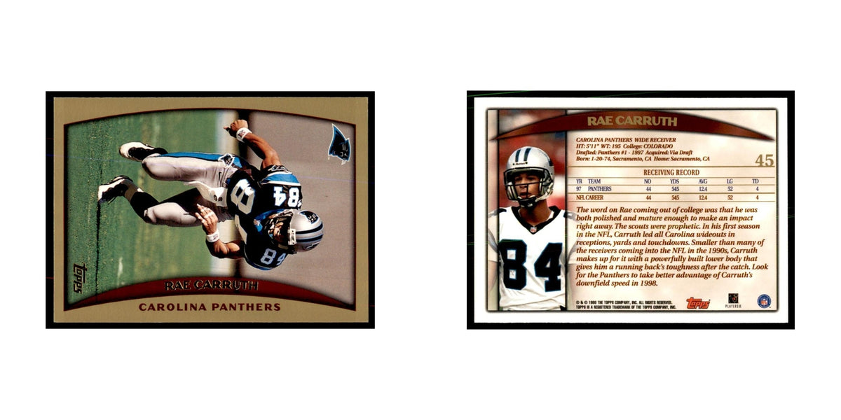 Rae Carruth 1998 Topps #45 Football Cards Football Card NM