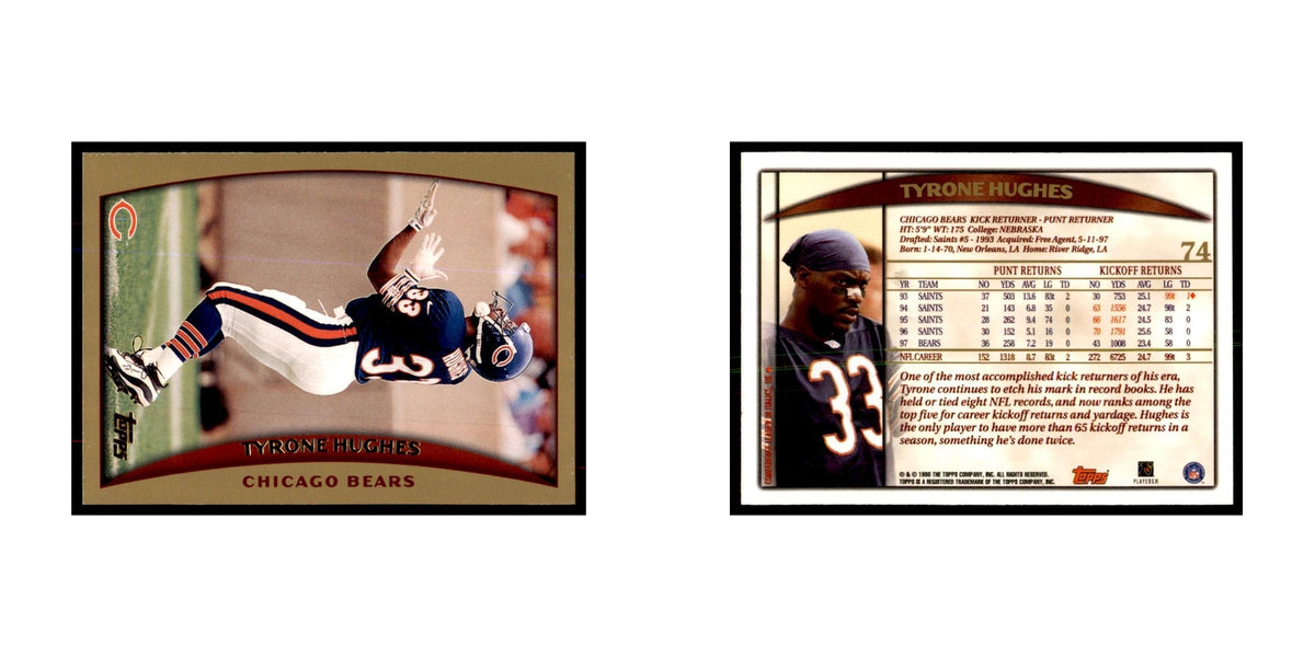 Tyrone Huges 1998 Topps #74 Football Cards Football Card NM