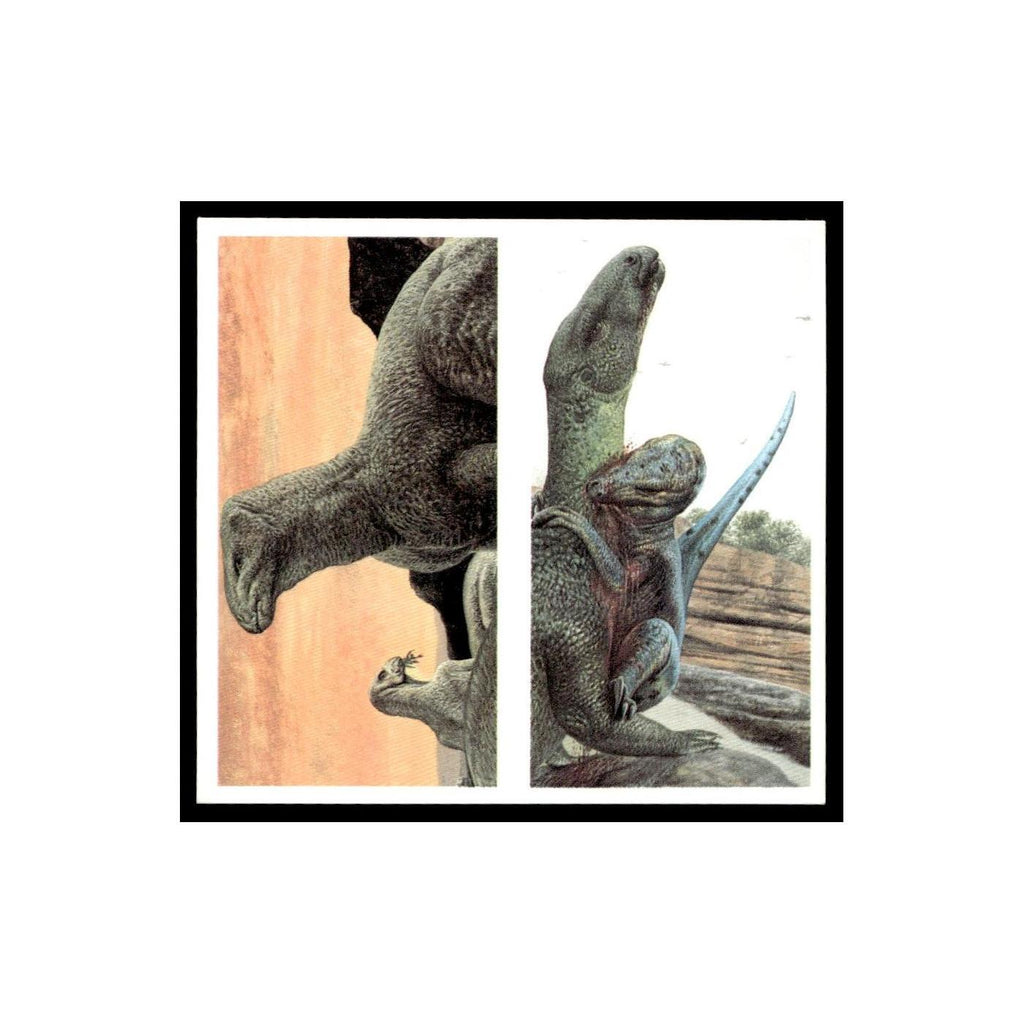 Iguanodon Deinonychus 1993 Brooke Bond The Dinosaur Trail Double Card #13/14 NM