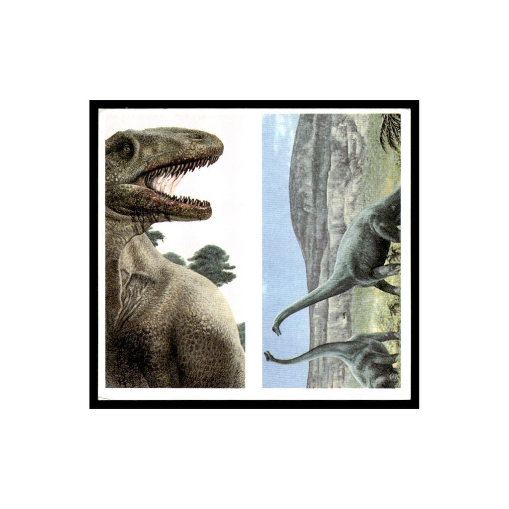 Allosaurus Brachiosaurus 1993 Brooke Bond The Dinosaur Trail Double Card #7/8 NM