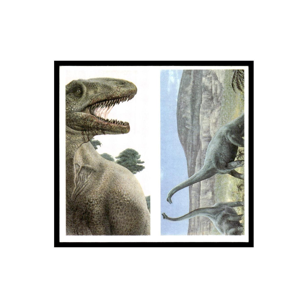 Allosaurus Brachiosaurus 1993 Brooke Bond The Dinosaur Trail Double Card #7/8 NM