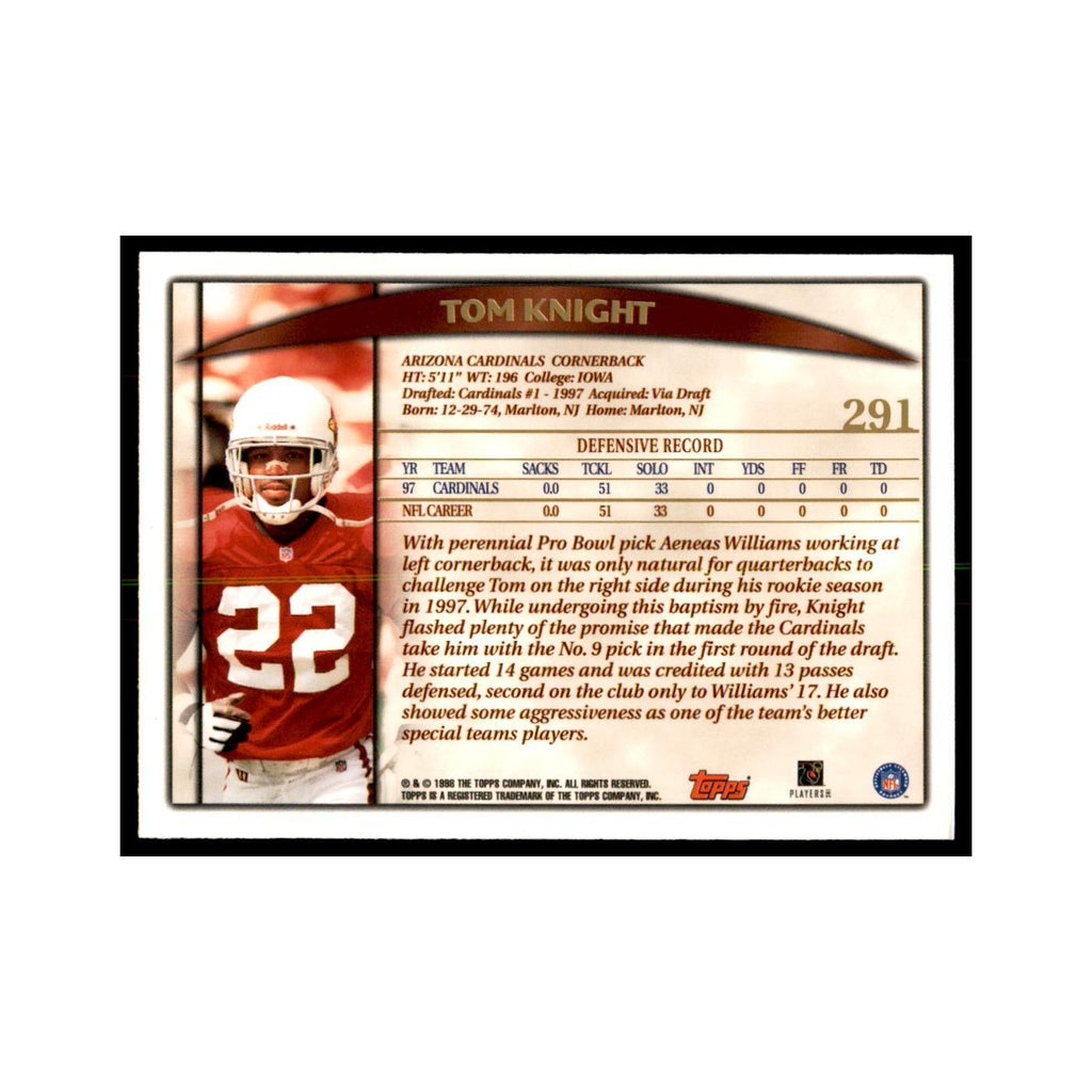 Tom Knight 1998 Topps #291 Football Cards Football Card NM