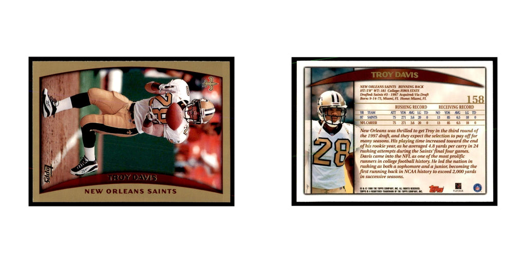 Troy Davis 1998 Topps #158 Football Cards Football Card NM