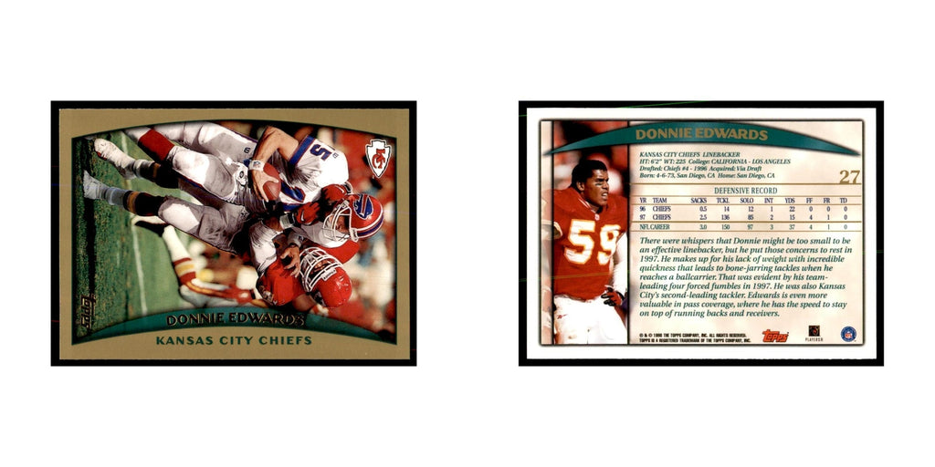 Donnie Edwards 1998 Topps #27 Football Cards Football Card NM