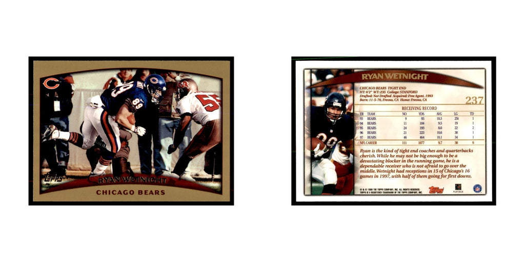 Ryan Wetnight 1998 Topps #237 Football Cards Football Card NM