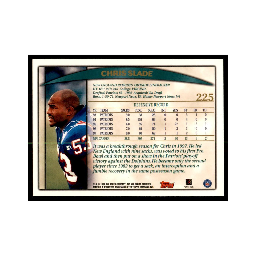 Chris Slade 1998 Topps #225 Football Cards Football Card NM
